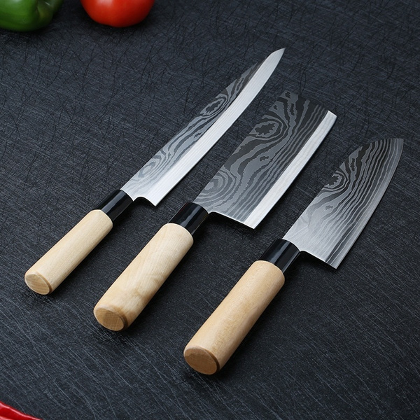 Kitchen knife set on sale with cleaver