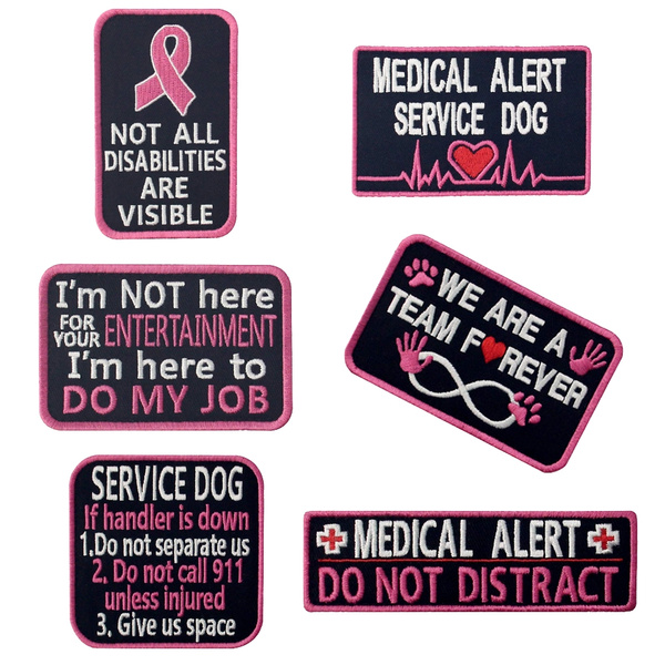 SERVICE DOG Embroidered Patches for Dog Harness Padded Medical