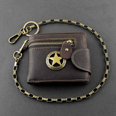 Star, Chain, Wallet, leather
