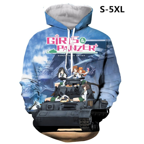 2019 New anime girls und panzer funny hoodies fashion men women 3D printed  hooded sweatshirt casual streetwear pullover W-1754