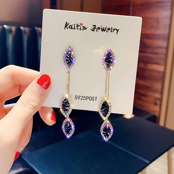 Large sales purple earrings