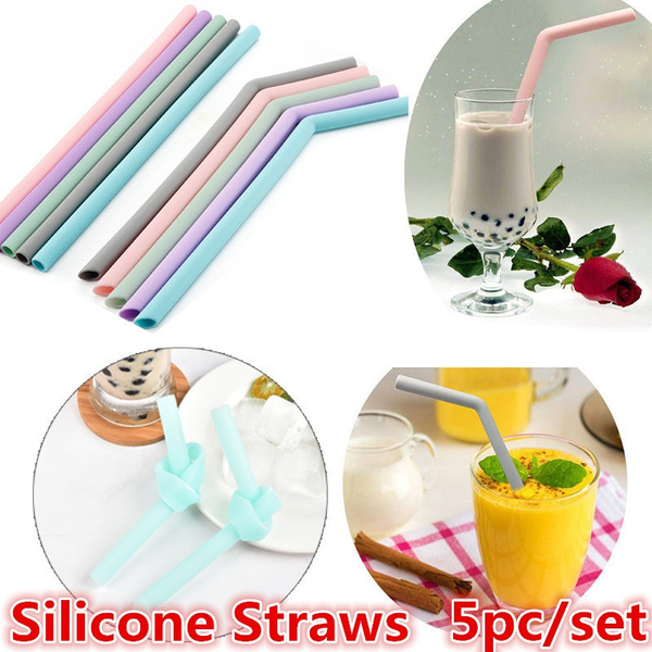 Reusable Straws with Cleaning Brush (5 pc set)