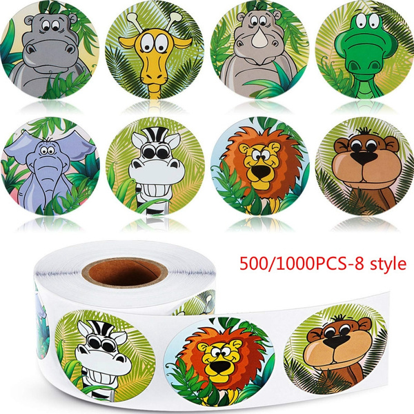 5001000 pieces animal stickers zoo animal roll stickers 1