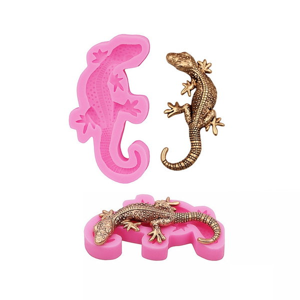Gecko Lizard Silicone Fondant Mold Resin Fimo Clay Mould Cake Decorating Tools 