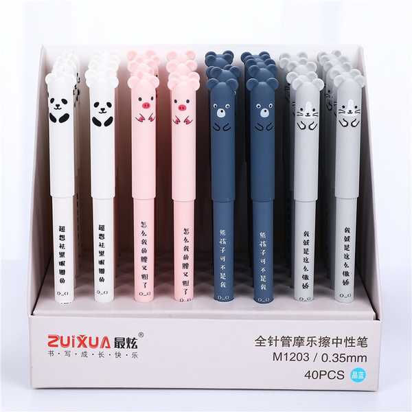 4 Pcs/lot Cartoon Animals Erasable Pen 0.35mm Cute Kawaii Gel Pens