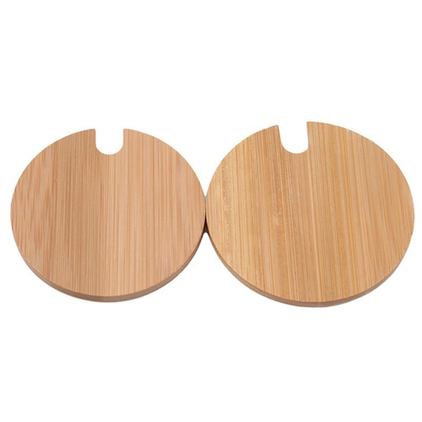 Different Sizes Bamboo Cup and Cups Lid Wooden Jar Lid Mug Cover Bamboo ...