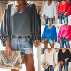 women pullover, Summer, Blouses & Shirts, Chiffon top