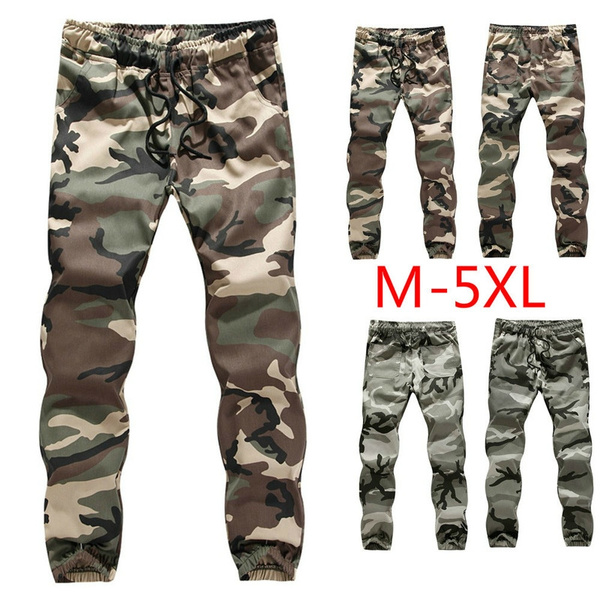 Camo Pants Men Fashion Casual  Camouflage Jogger Pant Harem