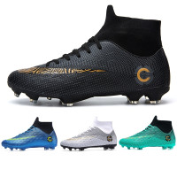 Holystep Scarpe da Calcio Uomo Professionale Sportivo Sneakers Flash Pattern Breathable High Top Super Fiber PU Synthetic Leather Soccer Shoes 
