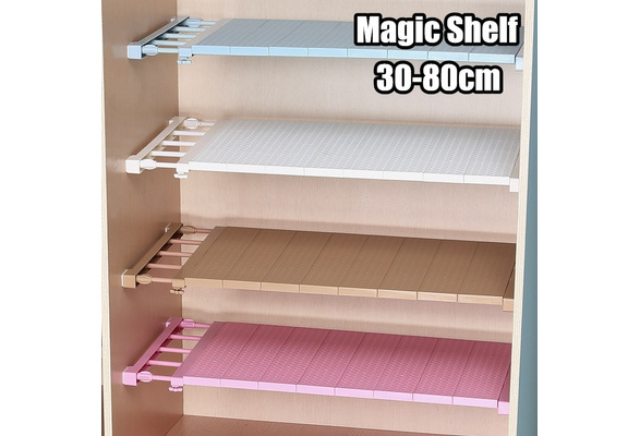 Adjustable Closet Organizer Storage Shelf Wall Mounted Kitchen Rack Space  Saving Wardrobe Decorative Shelves Cabinet Holders, Wish