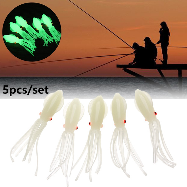 Portable Squid Skirt Lure long tail  Fishing Tackle Saltwater Octopus Bait 