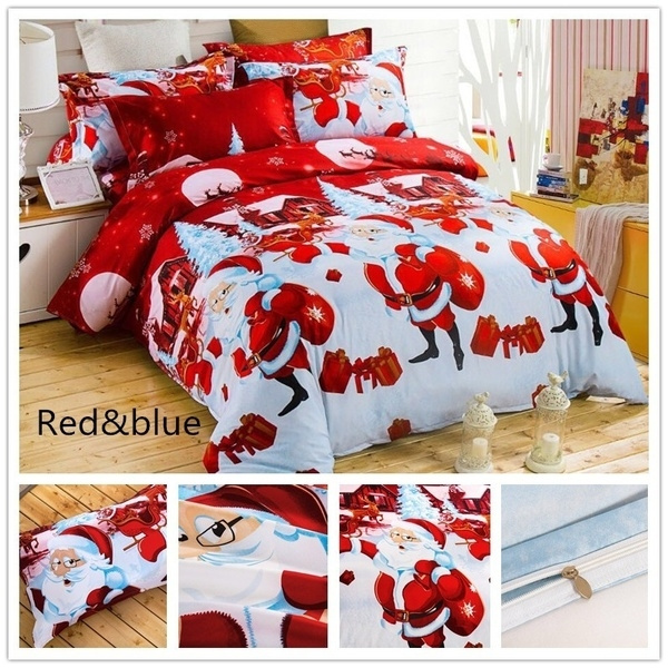 Quilt Cover Bedding Santa, Red Bedding Sets Queen