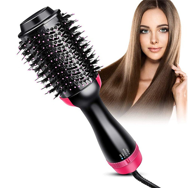 Hair Dryer Comb - Multifunctional Electric Hot Air Round Brush Blow Dryer -  One Step Negative Ions Hair Brush Dryer Straightener & Styler Reduce Frizz  and Static,Black | Wish