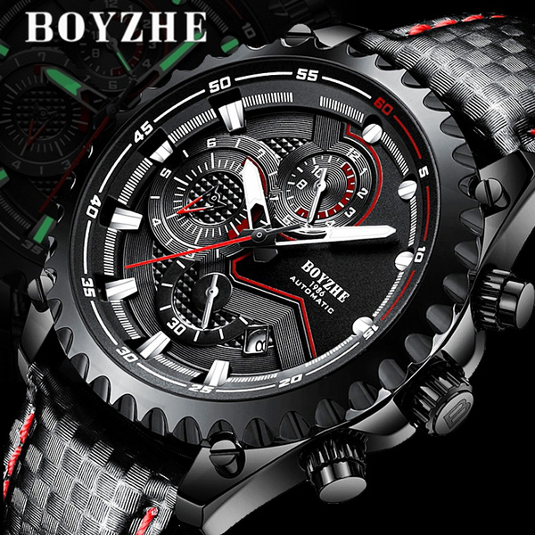 BOYZHE Men Automatic Mechanical Watch Waterproof Luminous