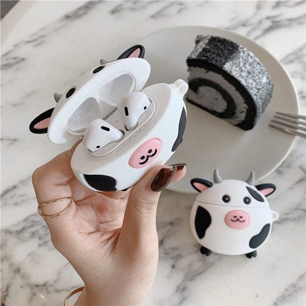 Cartoon Cute cow Silicone AirPods Case Cover airpods accessories | Wish