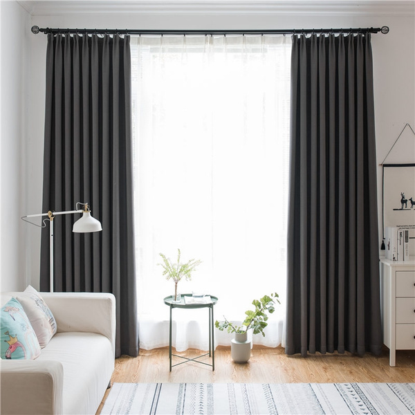 7 Color Modern Linen Solid, Grey And Color Curtains