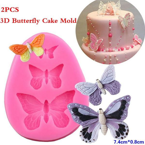 ROBOT-GXG Butterfly Silicone Mold - Silicone Butterfly Fondant Mold  Non-stick Gummy Cake Candy Baking Mould DIY Decoration Baking Tool Wedding  Cake Decoration Tool 