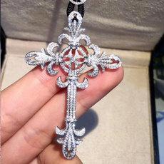 DIAMOND, Necklace, Cross Pendant, Diamond Pendant