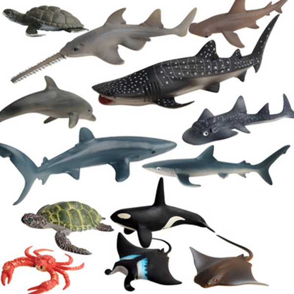 8x Marine Life Sea Animal Whale Shark Octopus Penguin Kids Dolphin Model Toys gq