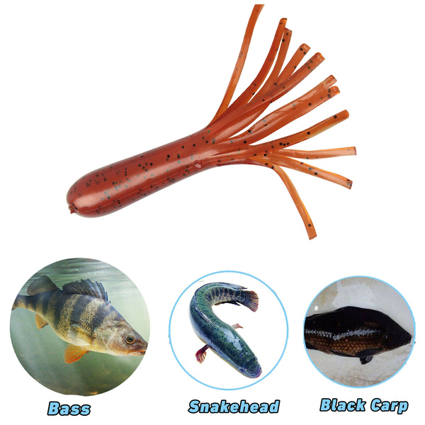 10Pcs/bag Fishing Worms Soft Tube Lures Flukes Soft Plastic Baits