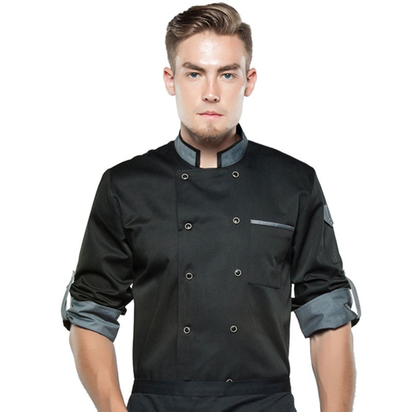US Women Men Chef Jacket Coat Kitchen Waiter Uniform Short Sleeves Restaurant 