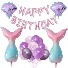 girlbirthdayballoon, mermaidparty, babyshowerdecoration, Aluminum