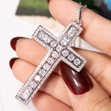platinum, DIAMOND, Necklace, Cross Pendant