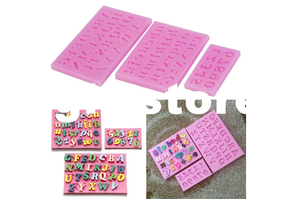 3Pcs/set Letters Numbers Silicone Handmade Fondant Cake Baking DIY Mould IH
