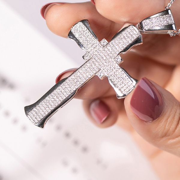 Milton & Humble Jewellery Second Hand Platinum Cross Pendant Necklace at  John Lewis & Partners