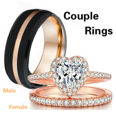 Steel, wedding ring, gold, Heart