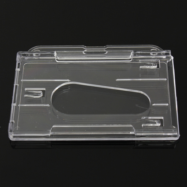 Hard Plastic Horizontal Multi Card Holder Hold Transparent Clear Badge ...