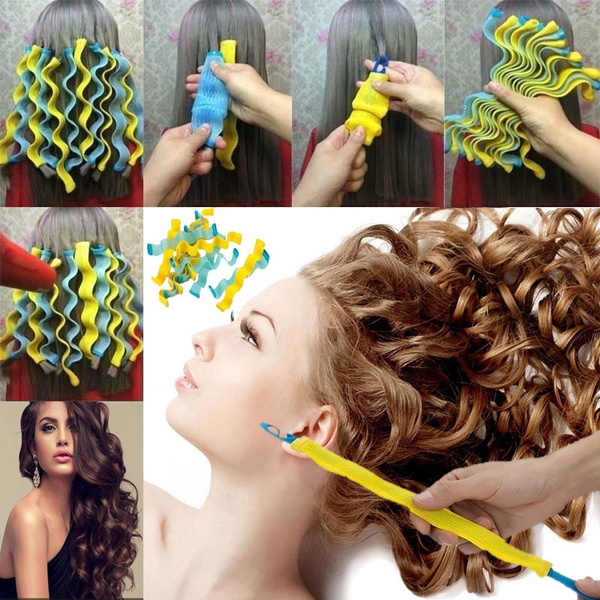 2019 Women Fashion 6Pcs/12Pcs Simple Life Magic Hair Curlers DIY Hair Water  Wave Magic Curlers Formers Leverage Spiral Hairdressing Tool | Wish
