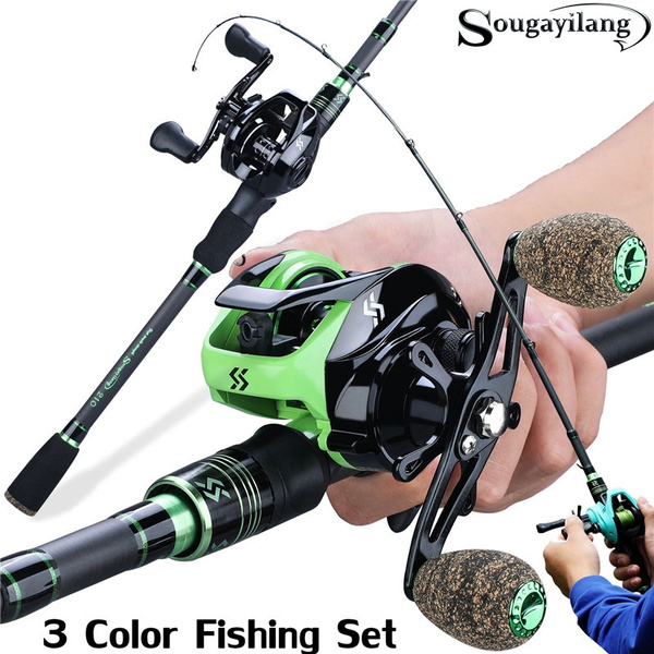 Sougayilang Colorful Fishing Combo Casting Rod and Baitcaster Reel