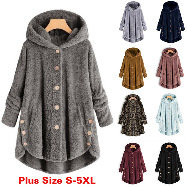 plus size fleece coat