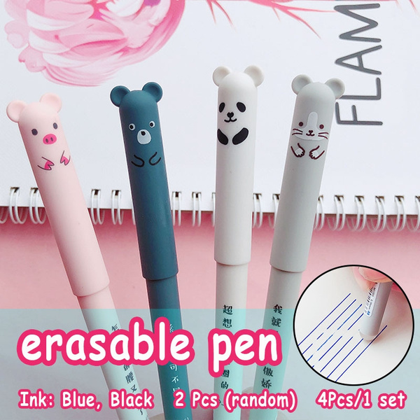 Kawaii Cartoon Erasable Pens - 0.35mm Cute Animal Gel Pen School Stationery  Supp