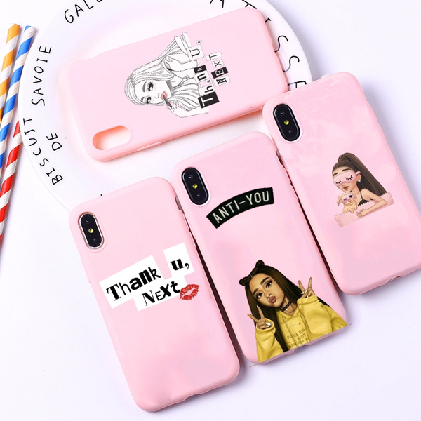 American Singer Ariana Grande Soft Pink Color Phone Cover for Iphone 8 8plus IPhone XR XS XSMAX Iphone 6/6S Plus 7/7 Plus Phone Cases Thank U Next ...