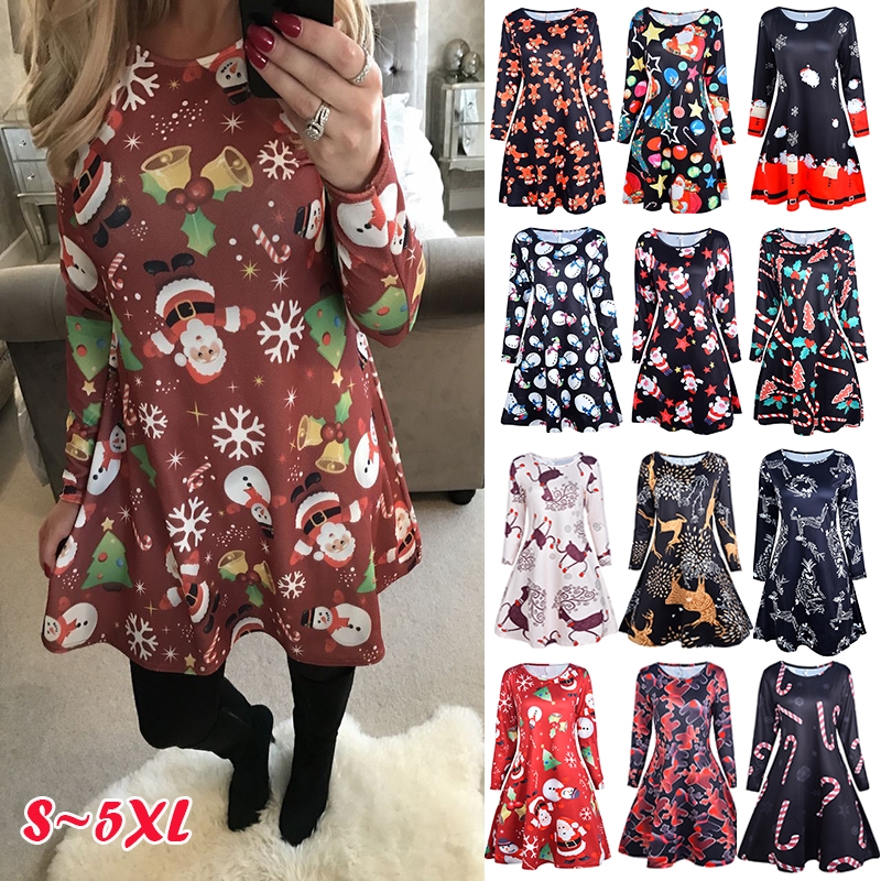 womens christmas swing dress