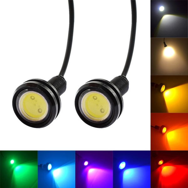 Eagle Eye Light,Cuque 9W 1 Pcs 23mm Amber LED Car Fog DRL Daytime Running Light Reverse Signal Tail Light Yellow 12V 9W