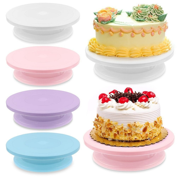 28CM ROTATING CAKE STAND Icing Decorating Revolving Kitchen Display Turntable F# 