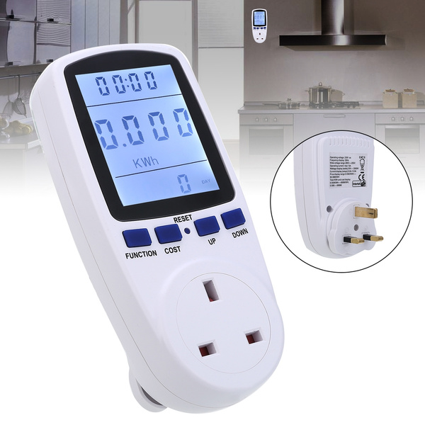 Plug in Electricity Power Consumption Meter Energy Monitor Watt Kwh Analyzer UK 