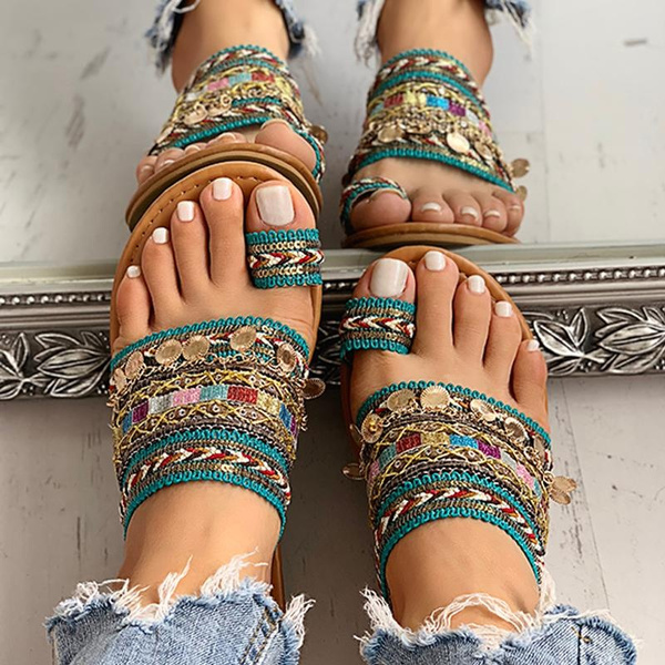 boho style toe ring sandals