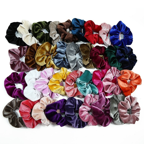 42 Colors 3pcs/set Scrunchie Women Girls Elastic Hair Rubber Bands Accessories Gum For Women Tie Hair Ring Rope Ponytail Wish