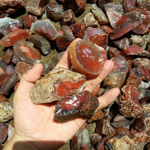 5 Pack Large Rough Natural Carnelian Raw Stone Crystal Agate, MADAGASCAR 