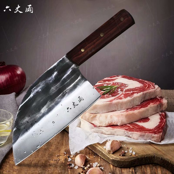 Professional Chinese Traditional Forged Butcher Knife Chef Knife Kitchen  Knife Sharp Blade Cleaver Slicer Full Tang Slaughtering Knife Chef's Meat  Cleaver High Manganese Steel Hardness Forged Manual Knife Filleting Slicing  Vegetable Cutter