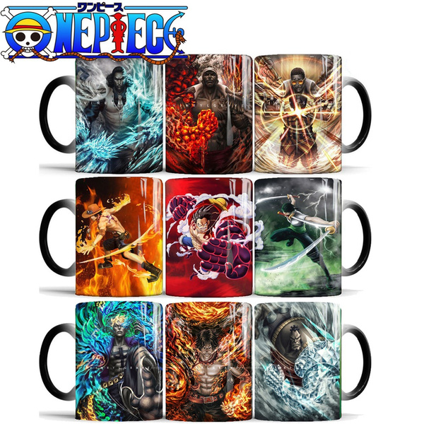 Anime Coffee Cup Mug One Piece Luffy Zoro Ace Hot Changing Color