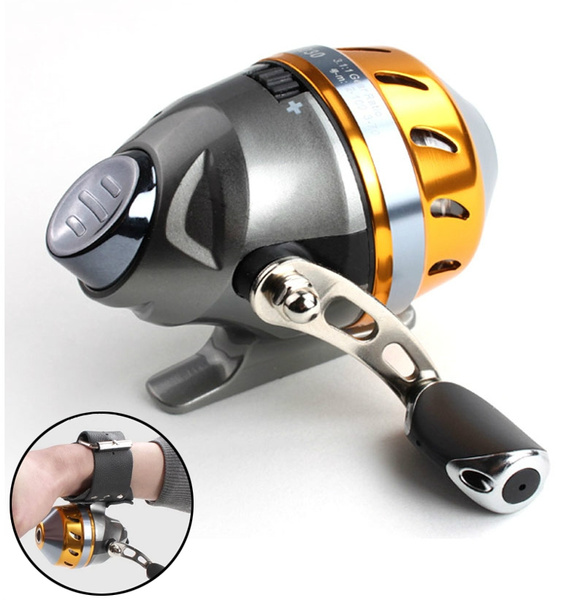 Slingshot fishing Reel Spinning Hand Wheel 2 BBCatapult Outdoor Hunting  Closed Reel With Line