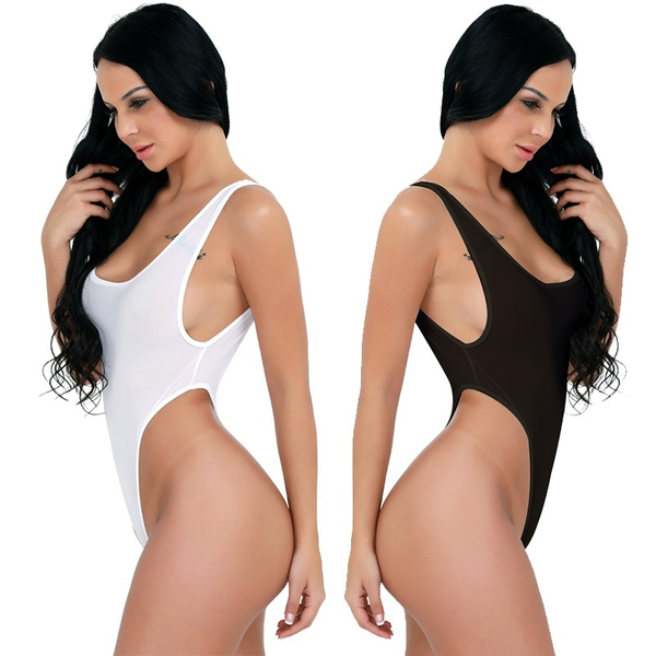 Women Lingerie Backless See-through Thong Leotard Bodysuit High Cut Swimsuit