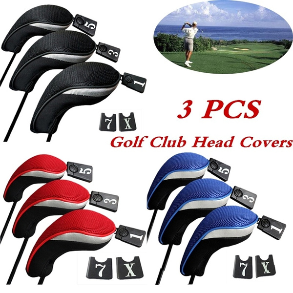 3pcs/set Golf Club Head Cover Interchangeable No. HeadCovers