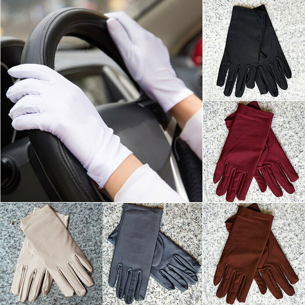 Summer Women Sun UV Protection Outdoor Solid Color Cotton Driving Gloves  Gift