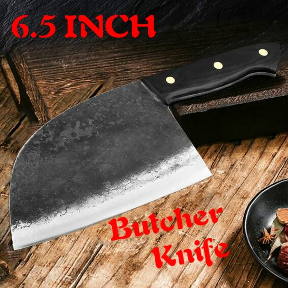 Handmade Forged Chinese Cleaver Chopping Butcher Chef's Knife